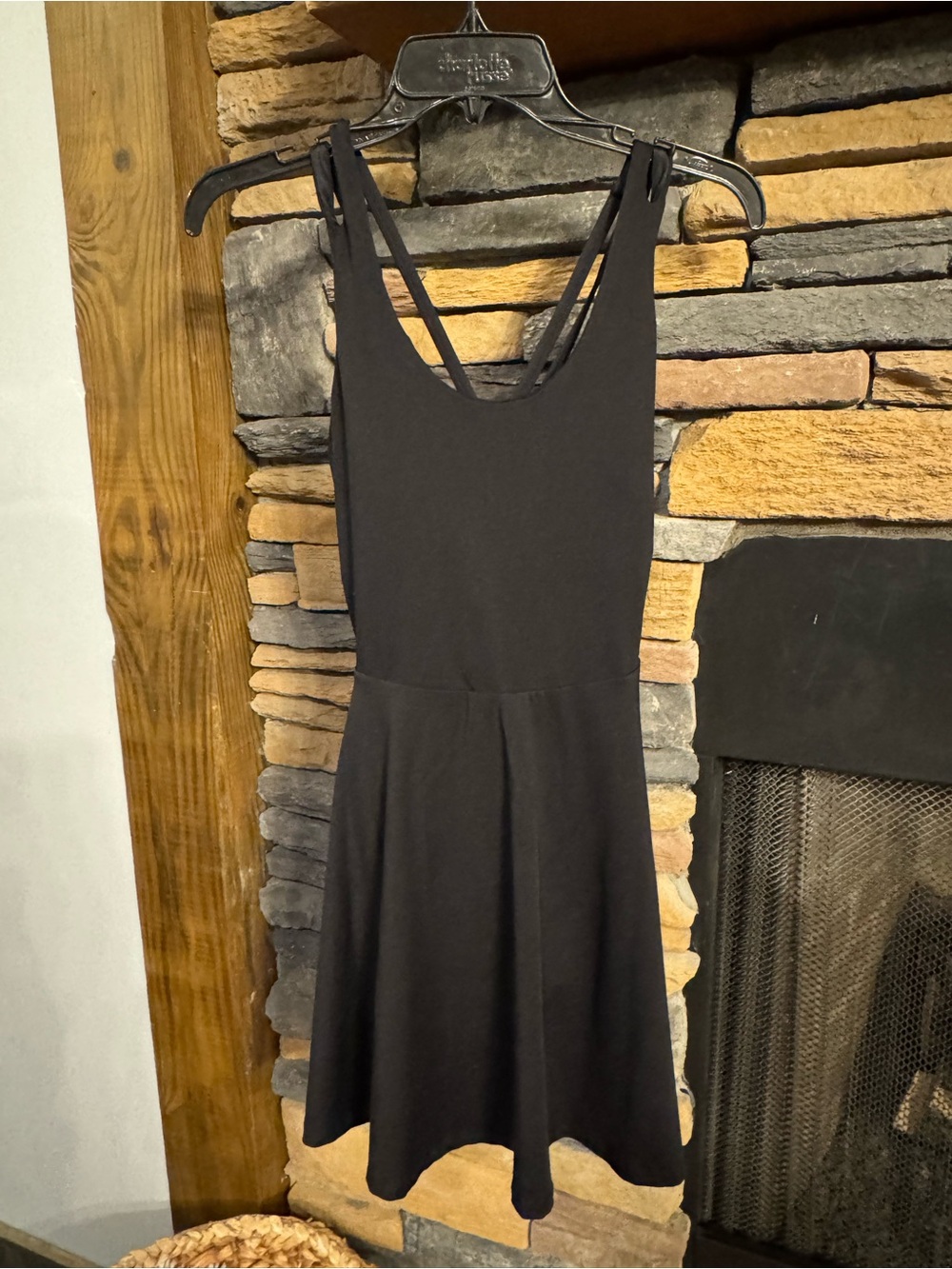 Fabletics Black Double-Strap Mini Dress